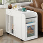 Algherohein Extendable End Table with Wheels,Modern Storage Side Table