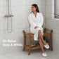Smuxee Teak Shower Chair,Waterproof Bathroom Shower Stool