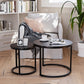 Smuxee Modern Round Wood Nesting Coffee Table Set,End Table for Living Room