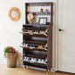 Smuxee Retro 70.9"H Shoe Organizer with 3 Drawers,8 Hooks,Living Room Shoe Cabinet Entryway