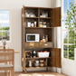 Algherohein Pantry Storage Cabinet with Doors and Drawers,Wood Kitchen Cabinets Storage