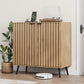 Semiocthome Sideboard Buffet Cabinet with 2 Fluted Doors and Adjustable Shelves for Kitchen
