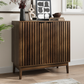 Algherohein Sideboard Cabinet with 4 Door & Adjustable Shelves, Kitchen Storage Organizer, Home Decor TV Stand for Living Room, Oak