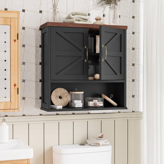 Smuxee Bathroom Cabinet Storage with Bathroom Shelf, Over the Toilet Storage Wall Cabinet