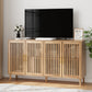 Semiocthome Sideboards and Buffets with 4 Doors and Adjustable Shelve,Coffee Bar for Kitchen, Natural