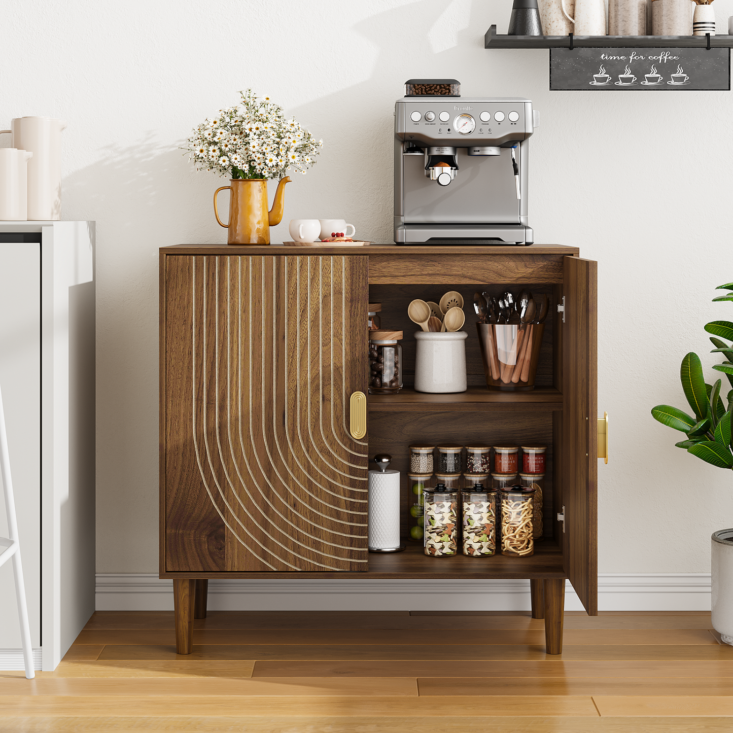 Algherohein Sideboards and Buffets Kitchen Cabinets,Modern Buffet Cabinet with Storage Shelf