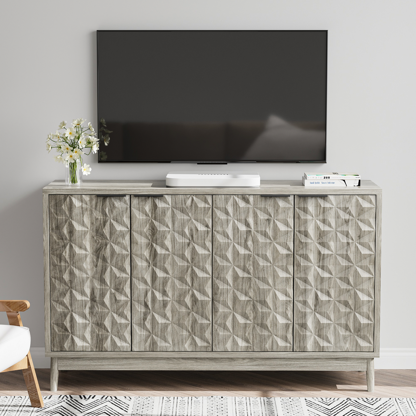 Algherohein Sideboard Buffet Cabinet with Storage,Cabinet with Doors and Adjustable Shelves