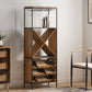 Algherohein Wine Rack with 3-Tiers Wine Storage Shelves and Glass Holders,Wine Bar Cabinet