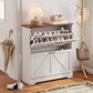 Algherohein Farmhouse Shoe Cabinet Entryway,Shoe Storage Cabinet with 2 Flip Drawers,Gray