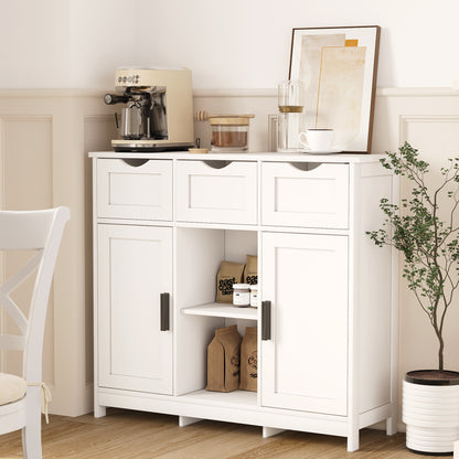 Semiocthome Kitchen Sideboard with 3 Drawers and 2 Storage Cabinets