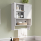 Smuxee Bathroom Wall Storage Cabinets with Door and Open Shelves,over The Toilet Storage,White Small