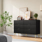 Semiocthome Modern 6 Drawers Dresser, Fluted Chest of Drawers, Drawer Organizer for Bedroom