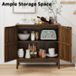Semiocthome 31.5” Buffet Cabinet with 2 Slatted Doors and 1 Adjustable Shelf for Kitchen, Walnut