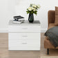 Smart FENDEE Modern Nightstand with 3 Drawer Wood Bedside Table End Side Table for Living Room