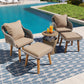Smart FENDEE 5 Pieces Patio Furniture Conversation Set with Wicker Cool Bar Table and 2 Chairs