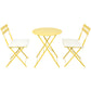 Algherohein Patio Metal Foldable 2-Seat Chairs and Table Set,Outdoor Garden Furniture Sets,Black
