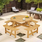 Algherohein Outdoor Picnic Table,Outside Table with Benches and Umbrella Hole