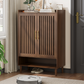 Algherohein 16-20 Pairs Shoe Storage Cabinet with Flip-Down Drawers,Freestanding Entryway Slim Shoe Cabinet, Oak