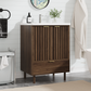 Smuxee Bathroom Vanity with Sink, Freestanding Wood Bathroom Storage Cabinet with Drawer & Doors