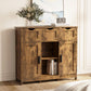 Smuxee Modern Storage Cabinets with 3 Drawer and Shelves,Living Room Kitchen Buffet Cabinet
