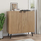Semiocthome Sideboard Cabinet with 2 Fluted Doors and 1 Adjustable Shelves for Dining Room, Natural