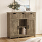 Smuxee Modern Storage Cabinets with 3 Drawer and Shelves,Living Room Kitchen Buffet Cabinet