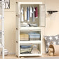 Algherohein Foldable Wardrobe Closet with 10 Clothes Rack and Rod,Closet Organizers and Storage