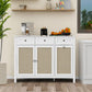 Algherohein Wood Kitchen Trash Can Storage Cabinet,Dining Room Sideboards and Buffets Recycling Bin