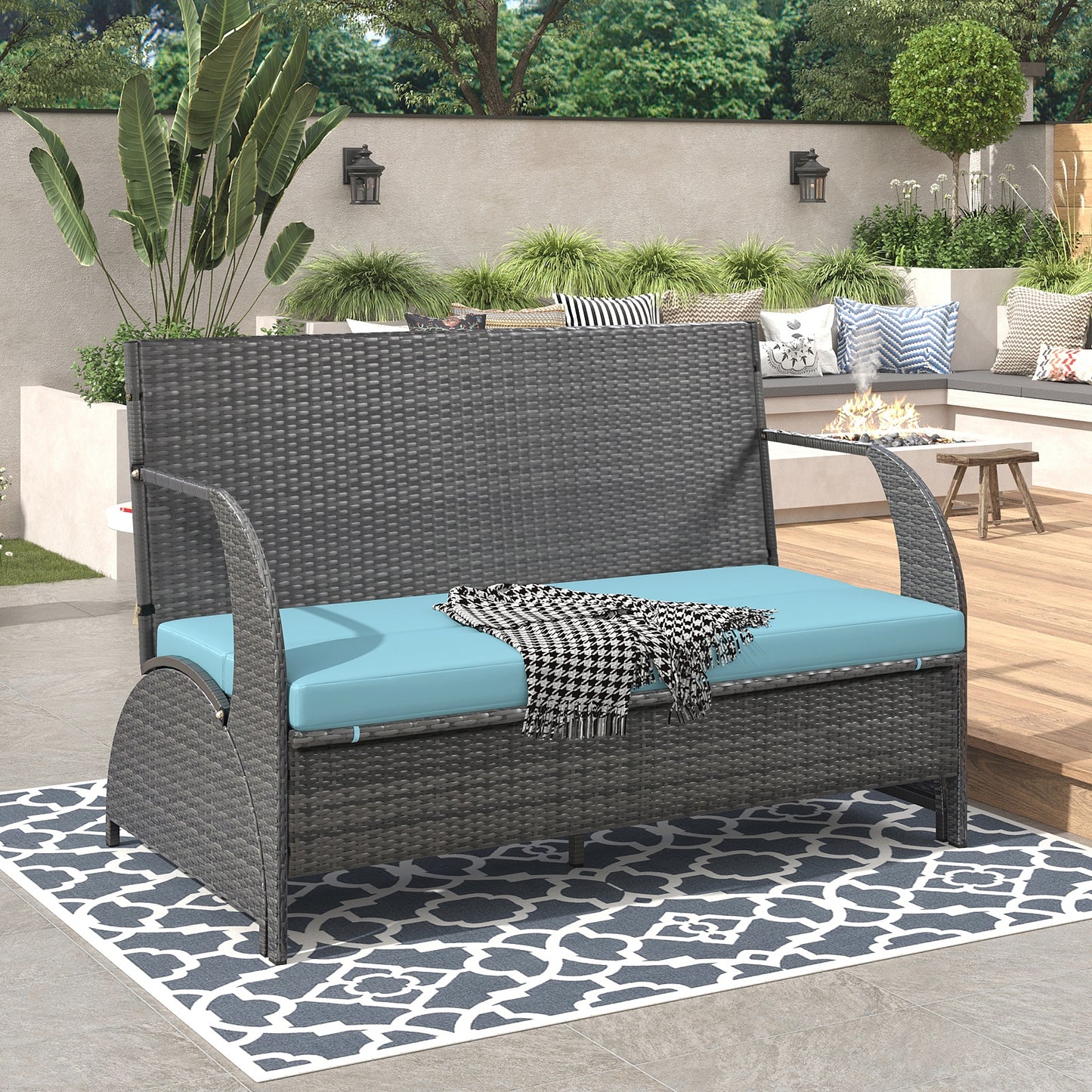 Algherohein Versatile Outdoor Couch,Loveseat Sofa or 4 Outdoor Seating and Table