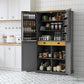 Smart FENDEE Freestanding Kitchen Pantry Storage Cabinet with 2 Drawers and Adjustable Shelves