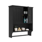 Smuxee Bathroom Wall Storage Cabinets with Door and Open Shelves,over The Toilet Storage,White Small