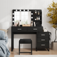 Algherohein Vanity Set with Mirror and Charging Station,Modern Makeup Vanity for Bedroom