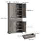 Smuxee Farmhouse Tall Kitchen Pantry Storage Cabinet with 4 Barn-Style Doors & Central Drawer for Kitchen, Dining Room, Living Room, Entryway
