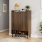 Algherohein 16-20 Pairs Shoe Storage Cabinet with Flip-Down Drawers,Freestanding Entryway Slim Shoe Cabinet, Oak