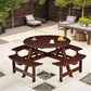 Algherohein Outdoor Picnic Table,Outside Table with Benches and Umbrella Hole