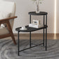 Algherohein 2 Tier Oval End Table for Living Room,Indoor Small Tray Table Side Table