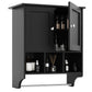 Smuxee Bathroom Storage Cabinet Organizer with Adjustable Shelf and Towel Bar