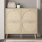 Algherohein Rattan Shoe Storage Cabinet, Shoe Rack Cabinet for Entryway,Natural