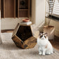 Algherohein Indoor Cat House Pet End Table,Wood Cat Bed Furniture for Living Room Bedroom