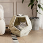 Algherohein Indoor Cat House Pet End Table,Wood Cat Bed Furniture for Living Room Bedroom