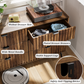 Semiocthome Dresser with 6 Fluted Drawers, Chest of Drawers, Storage Cabinet for Bedroom, Walnut,