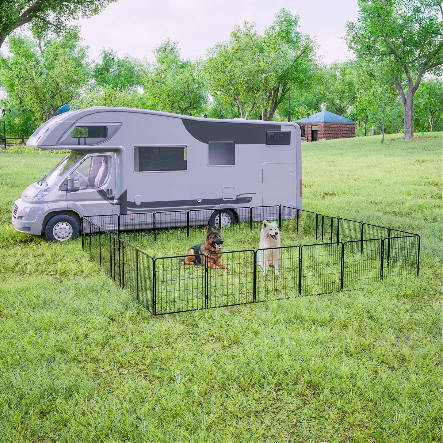 Smart FENDEE Dog Playpen Heavy Duty Pet Fence Metal Exercise Pens Outdoor