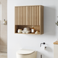 Semiocthome Medicine Cabinet Bathroom Wall Storage Cabinet with Fluted Doors and Adjustable Shelves, Natural Oak