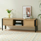 Smart FENDEE Rattan Coffee Table with Sliding Door Storage and Metal Leg for Living Room