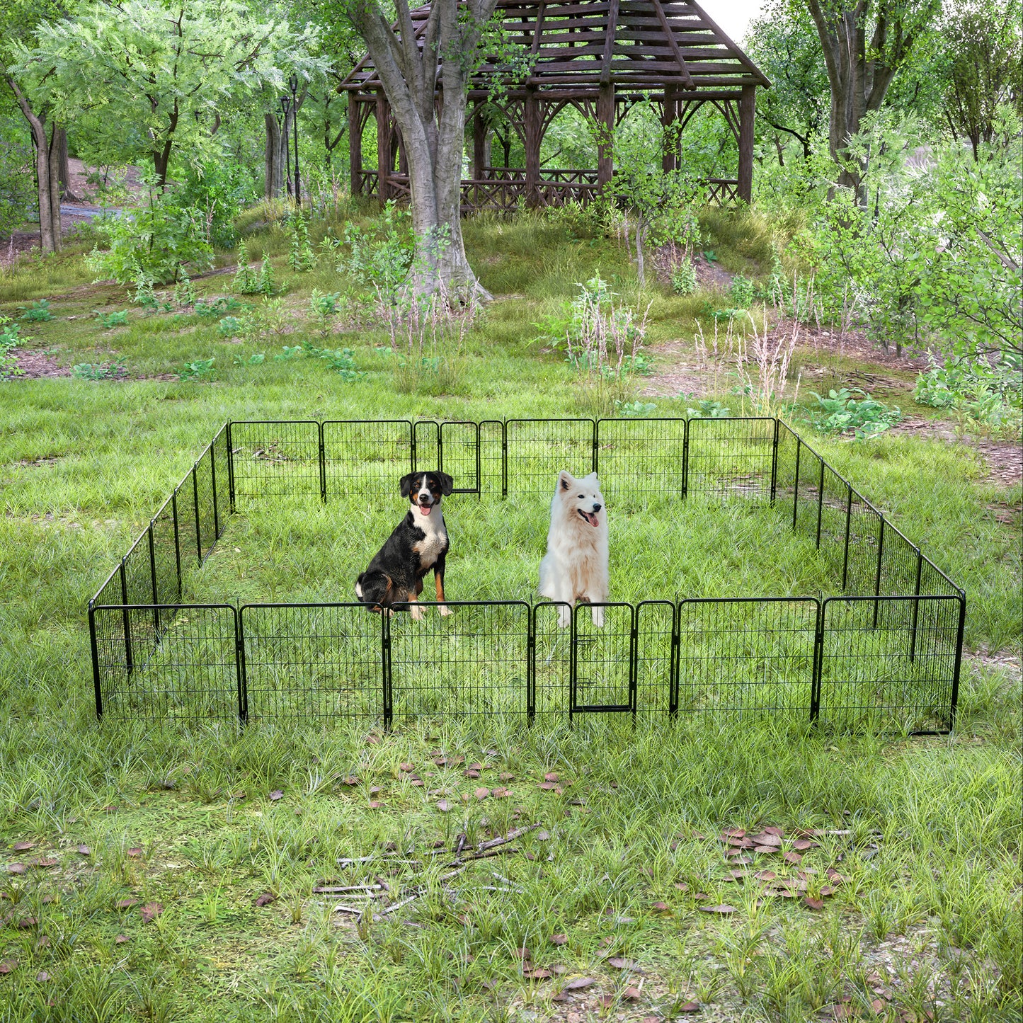 Smart FENDEE Dog Playpen Heavy Duty Pet Fence Metal Exercise Pens Outdoor