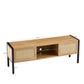 Smart FENDEE Rattan Coffee Table with Sliding Door Storage and Metal Leg for Living Room