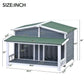 Smart FENDEE 47.2" Large Wood Dog House Pet Log Cabin Home with Porch Deck, Outdoor