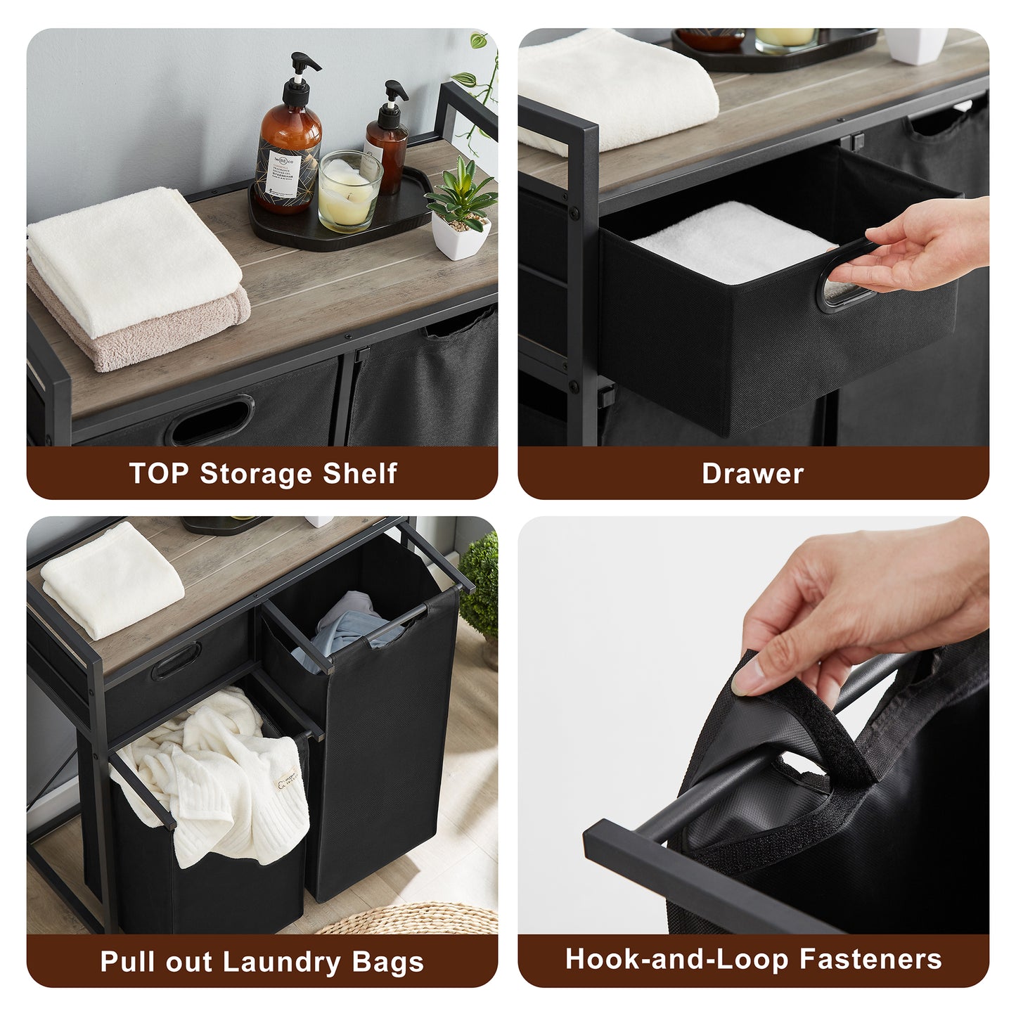 Smart FENDEE Laundry Hamper Cart with Drawers and 2 Laundry Sorter, 2 Bags, Clothes Sorter