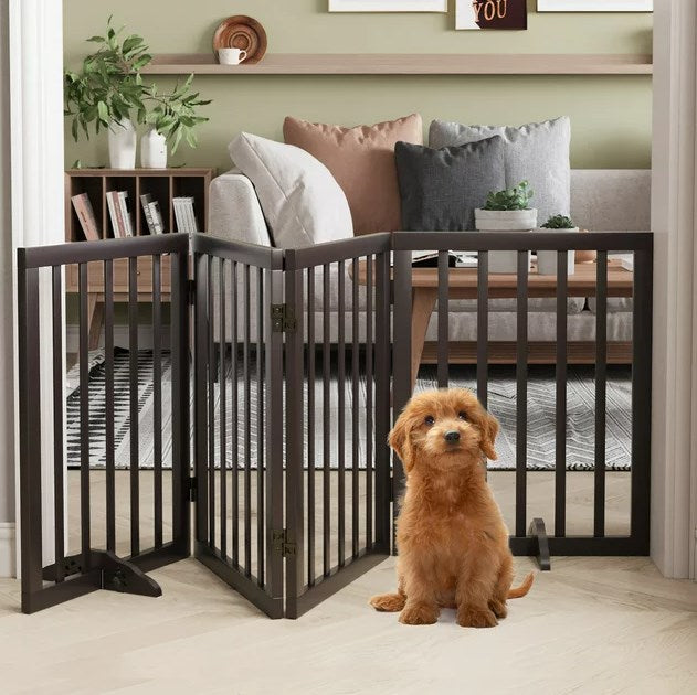 Semiocthome Ultra Wide Foldable Pet Gate for Doorway,Freestanding Dog Gates for Stairs