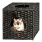 Algherohein Rattan Cat Houses for Indoors,Pet Cat Tunnel Toys Gifts,Cat Crate Bed and Nest